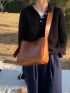 Minimalist Square Bag Medium Brown