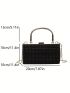 Mini Box Bag Rhinestone Decor Chain Strap, Clear Bag
