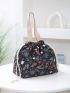Small Bucket Bag Floral Graphic Drawstring Design