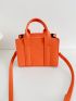 Mini Square Bag Letter Embossed Neon Orange Funky