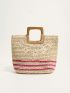 Large Capacity Straw Bag Double Handle For Summer