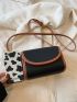 Mini Flap Square Bag Litchi Embossed Contrast Binding