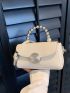 Mini Square Bag Faux Pearl Detail Flap