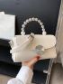 Mini Square Bag Faux Pearl Detail Flap