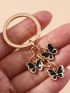 Black Butterfly Charm Key Ring