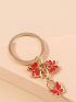 Red Butterfly Charm Key Ring