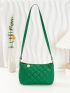 Mini Hobo Bag Quilted Green Fashionable