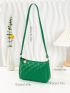 Mini Hobo Bag Quilted Green Fashionable