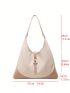 Large Hobo Bag Colorblock Top Handle With Coin Purse