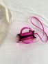 Crocodile Embossed Square Bag Hot Pink Double Handle With Coin Purse