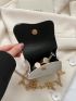 Mini Saddle Bag Beige Flap Chain Strap