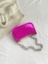 Crocodile Embossed Hobo Bag Hot Pink Funky Chain Strap