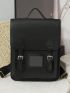 Medium Flap Backpack Buckle Decor Adjustable Strap For Daily