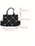 Mini Square Bag Color Block Ripped Double Handle With Zipper