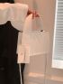 White Square Bag With Wallet Crocodile Embossed Zipper PU