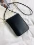 Mini Square Bag Black Flap PU