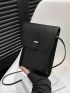 Mini Square Bag Black Flap PU