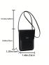 Mini Square Bag Black Flap PU