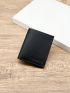 Litchi Embossed Small Wallet PU Black