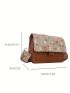 Mini Square Bag Flower Embroidery Design Flap