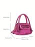 Mini Saddle Bag Crocodile Embossed Double Handle