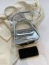 Mini Saddle Bag Crocodile Embossed Double Handle