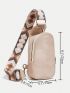 Women's Vintage Geometric Sling Bag Stylish PU Crossbody Purse