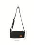 Medium Square Bag Letter Detail Zipper Adjustable-strap
