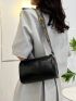 Small Bucket Bag Black Zipper PU