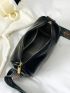 Small Bucket Bag Black Zipper PU