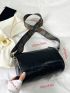 Small Bucket Bag Black Zipper PU