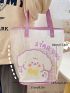 Small Bucket Bag Cartoon &Letter Graphic Waterproof
