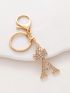Luxury Crown Letter Metal Keyring Fashion Rhinestone Keychain Bag Pendant Charm