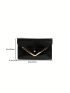 Crocodile Embossed Envelope Bag Black Flap