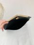 Crocodile Embossed Envelope Bag Black Flap