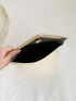 Crocodile Embossed Envelope Bag Metal Decor Gold Funky