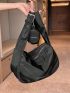 Letter Detail Crossbody Bag Solid Color With Coin Purse
