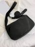 Letter Detail Crossbody Bag Solid Color With Coin Purse