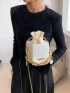 Mini Box Bag Drawstring Chain Strap