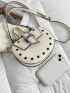Mini Novelty Bag Punk Studded Decor Top Handle Flap PU