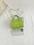 Mini Square Bag Letter Print Double Handle