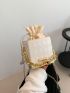 Mini Box Bag Drawstring Chain Strap