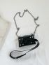 Mini Belt Bag Crocodile Embossed Chain