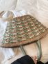 Medium Straw Bag Double Handle Vacation Style