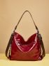 Zipper Detail Shoulder Bag PU