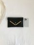 Crocodile Embossed Envelope Bag Black Flap
