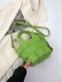 Braided Design Bucket Bag Small With Inner Pouch