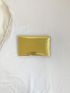 Crocodile Embossed Envelope Bag Metal Decor Gold Funky