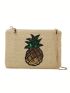 Straw Sequin Cartoon Pattern Women Clutch Bag Chain Crossbody Bag