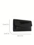 Solid Color Long Wallet Fold Over